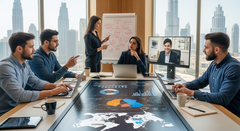 SEO team working on digital marketing campaign in Dubai